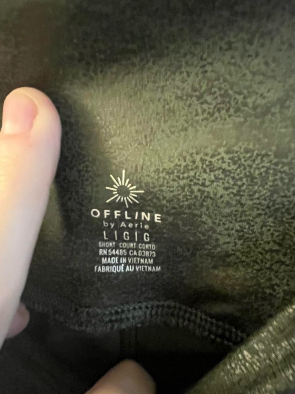 aerie Offline Faux Leather Olive High-Rise 7/8 Leggings - Picture 4 of 5